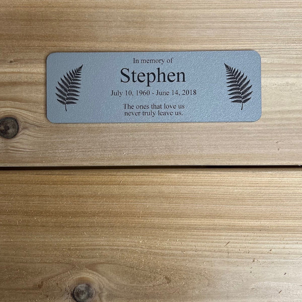 Outdoor Memorial Bench Plaque