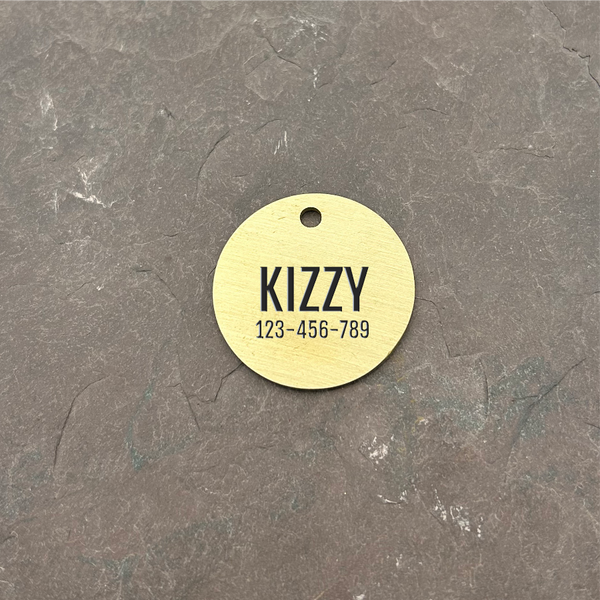 Solid Brass Pet Identification Tag Personalised