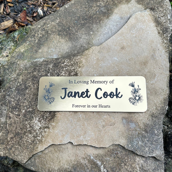 Outdoor Memorial Bench Plaque