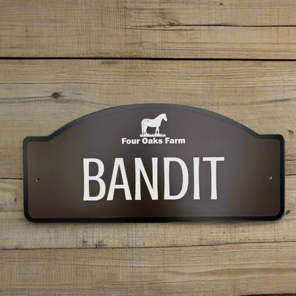 Standard jumbo name plate horse sign canada.