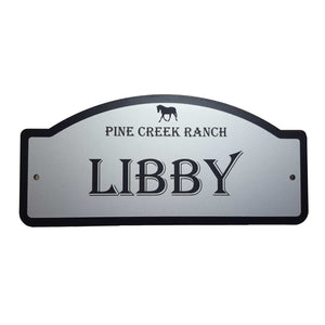 Horse Stall Name Plate - The Standard Large In Silver