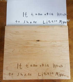 Laser Engraved Cutting Board Hand Written Message - Precisioncraft Laser