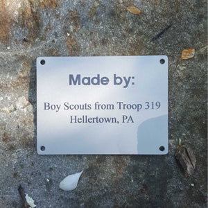 Outdoor plaque, stainless steel plaque, memorial plaque. - Precisioncraft Laser