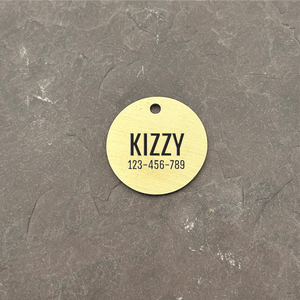 Solid Brass Pet Identification Tag Personalised - Precisioncraft Laser