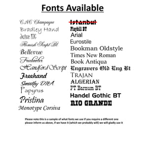 Mix and match your fonts, or if you have something different in mind let us know.