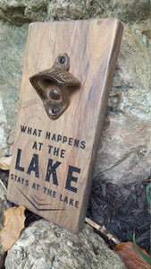 Personalised Wall Mount Bottle Opener Laser Engraved The Lake