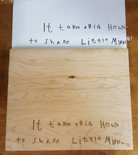 Laser Engraved Cutting Board Hand Written Message