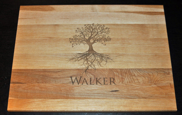 Laser Engraved Cutting Board Personalized Tree